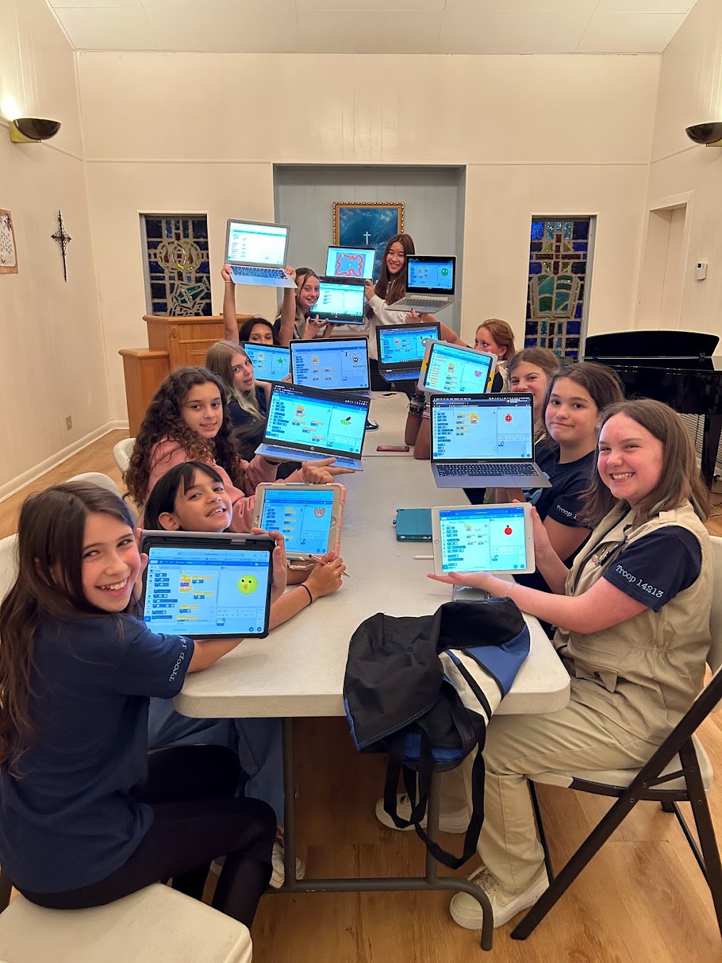Girl Scout troop coding workshop